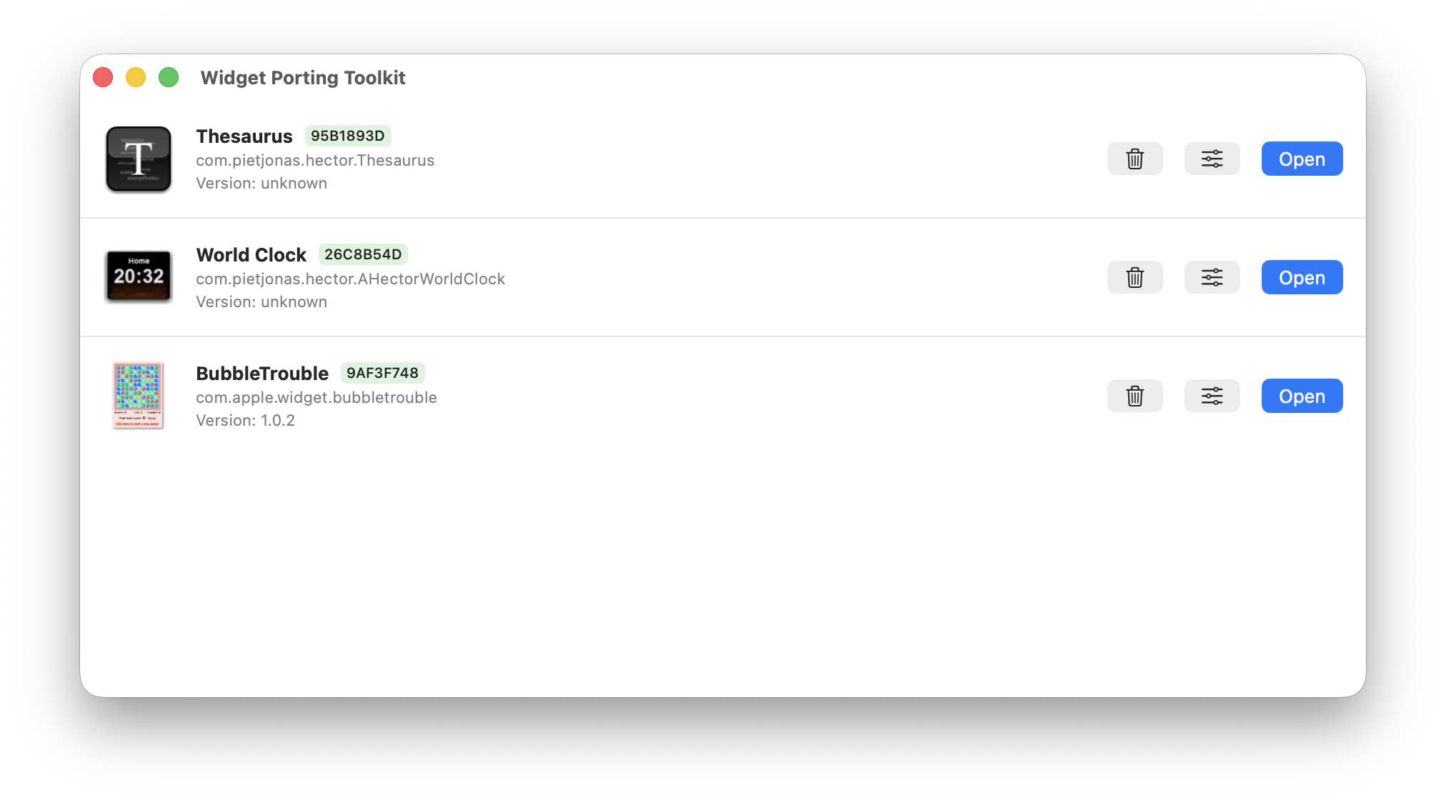 Main app interface