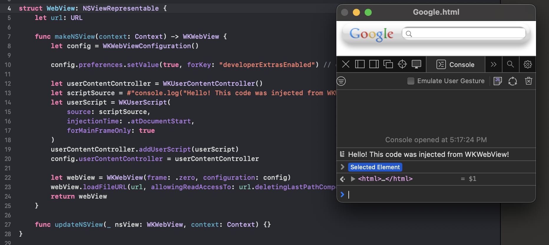 WKWebView JS Inject
